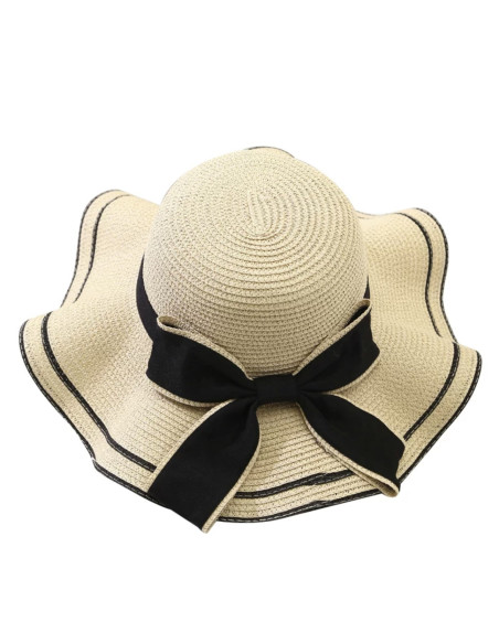 KAPELUSZ Słomiany Plażowy na Lato Duże Rondo Lolita Accessories