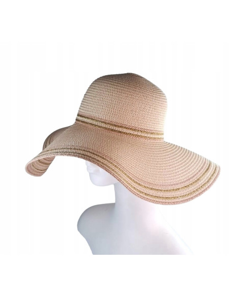 KAPELUSZ Słomiany Plażowy na Lato Duże Rondo Lolita Accessories