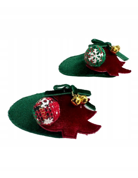 Spinki do włosów Świąteczne na Boże Narodzenie Choinki z dzwoneczkiem