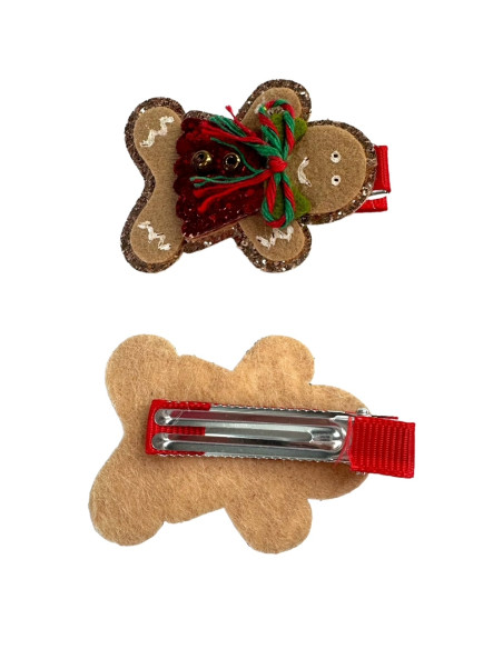 Spinki do włosów Swiąteczne na Boże Narodzenie Ciasteczko 2 sztuki