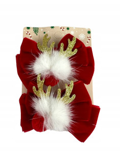 Spinki do włosów Swiąteczne na Boże Narodzenie Kokardka 2...