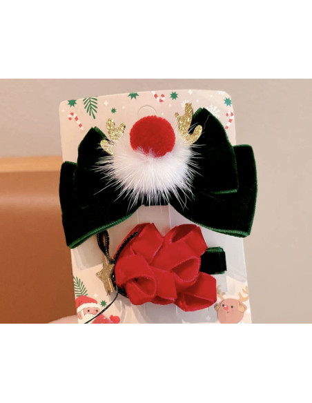Spinki do włosów Swiąteczne na Boże Narodzenie Kokardka 2 sztuki