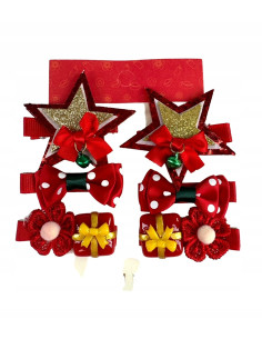 Spinki do włosów Swiąteczne na Boże Narodzenie Kokardka 6...