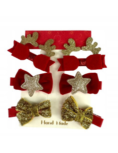 Spinki do włosów Swiąteczne na Boże Narodzenie Kokardka 6...