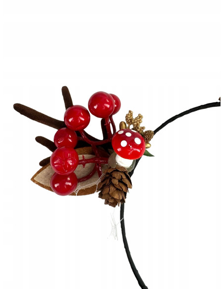 Opaska na włosy na Boże Narodzenie Rogi Renifera z ozdobą świąteczną