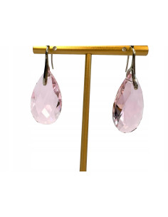 Kolczyki Kryształki CRYSTAL srebrny sztyft 925 różowy...