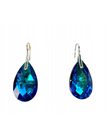Kolczyki Kryształki CRYSTAL srebrny sztyft 925 niebieski Lolita Accessories