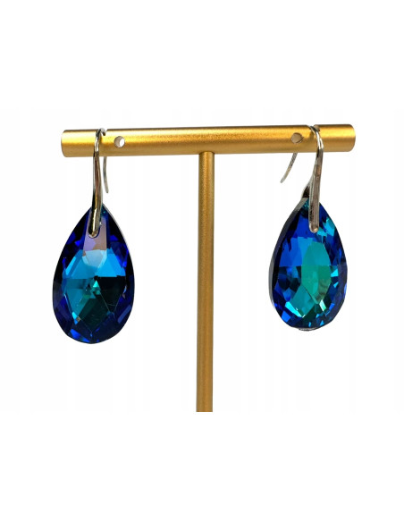 Kolczyki Kryształki CRYSTAL srebrny sztyft 925 niebieski Lolita Accessories