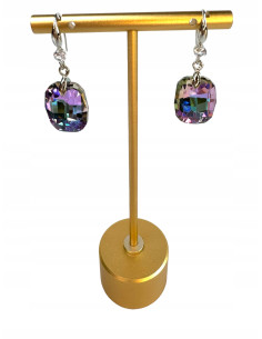 Kolczyki Kryształki CRYSTAL srebrny sztyft 925 różowy... 2