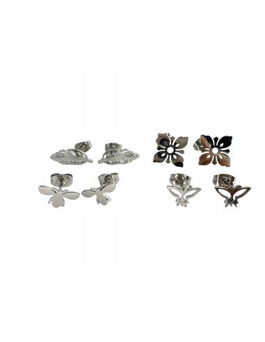 Kolczyki Zestaw STAL NIERDZEWNA Lolita Accessories Srebrne Piny 4 PARY