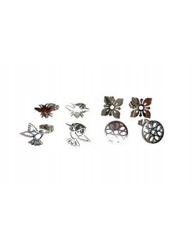 Kolczyki Zestaw STAL NIERDZEWNA Lolita Accessories Srebrne Piny 4 PARY