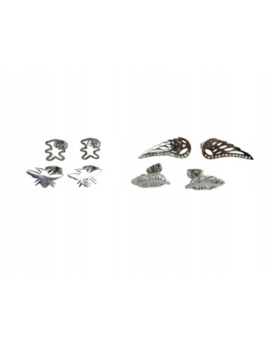 Kolczyki Zestaw STAL NIERDZEWNA Lolita Accessories Srebrne Piny 4 PARY