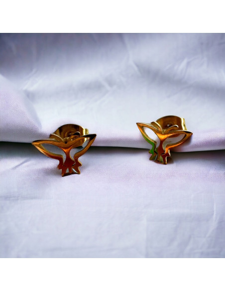 Kolczyki Zestaw STAL NIERDZEWNA Lolita Accessories złote Piny 4 PARY Motyle