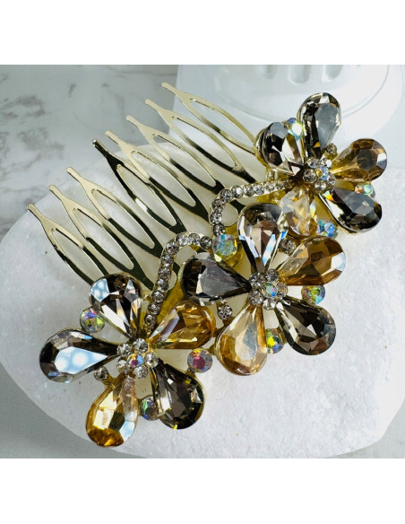 GRZEBIEŃ wsuwany do włosów wtykowy ozdobny KWIATKI Lolita Akcesoria