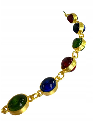 Naszyjnik kolorowe kamienie Kulki Korale pod...
