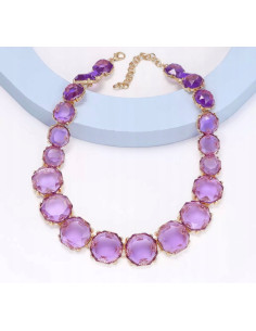 Naszyjnik fioletowe kamienie pod szyję Lolita Accessories 2