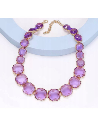 Naszyjnik fioletowe kamienie pod szyję Lolita...