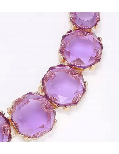 Naszyjnik fioletowe kamienie pod szyję Lolita Accessories