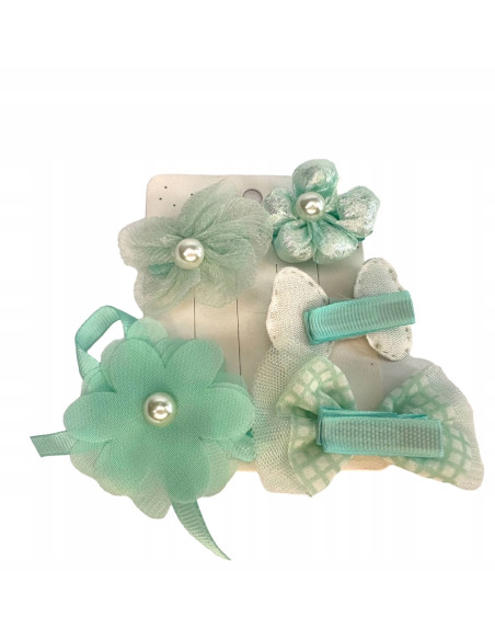 Spinki dla dziecka dziewczynki Kwiatki Lolita Accessories Zestaw 4 sztuki