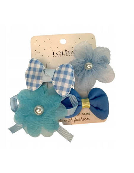 Spinki dla dziecka dziewczynki Kwiatki Lolita Accessories Zestaw 4 sztuki