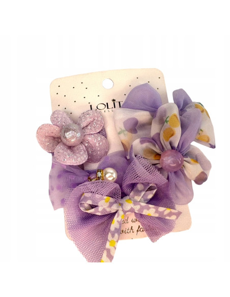Spinki dla dziecka dziewczynki Kwiatki Lolita Accessories Zestaw 5 sztuk