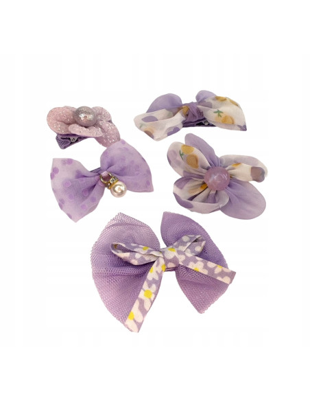 Spinki dla dziecka dziewczynki Kwiatki Lolita Accessories Zestaw 5 sztuk