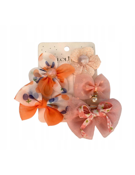 Spinki dla dziecka dziewczynki Kwiatki Lolita Accessories Zestaw 5 sztuk
