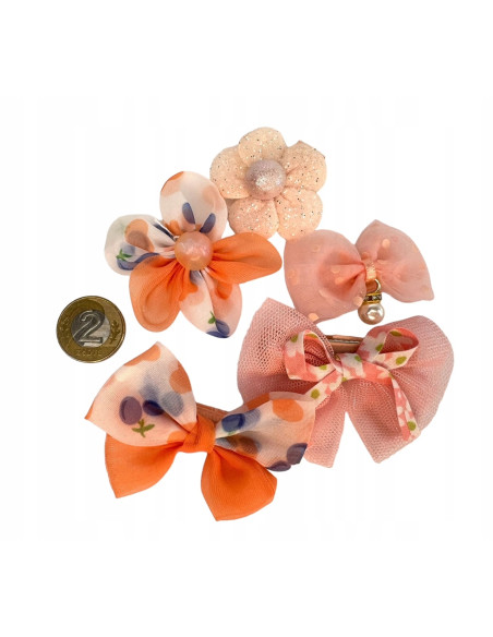 Spinki dla dziecka dziewczynki Kwiatki Lolita Accessories Zestaw 5 sztuk