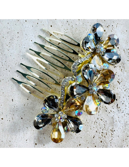 GRZEBIEŃ wsuwany do włosów wtykowy ozdobny KWIATKI Lolita Akcesoria