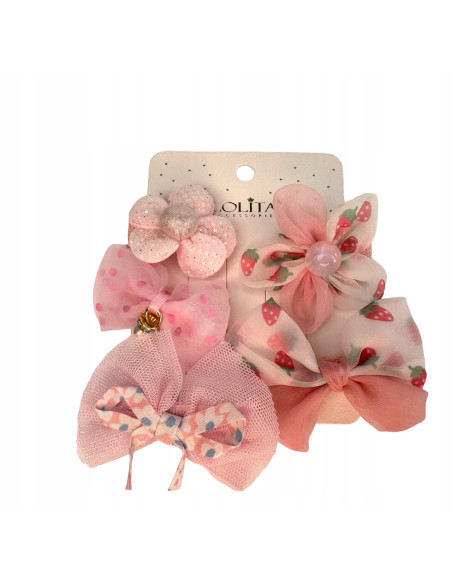 Spinki dla dziecka dziewczynki Kwiatki Lolita Accessories Zestaw 5 sztuk