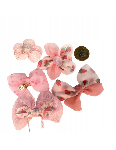 Spinki dla dziecka dziewczynki Kwiatki Lolita Accessories Zestaw 5 sztuk