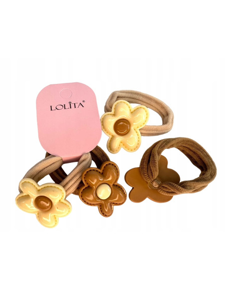 Gumki do włosów dla dziewczynki Kwiatki Lolita Accessories Zestaw 4 sztuki