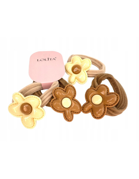 Gumki do włosów dla dziewczynki Kwiatki Lolita Accessories Zestaw 4 sztuki