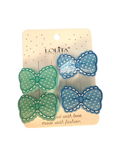 Spinki dla dziecka dziewczynki Kokardki Lolita Accessories Zestaw 4 sztuki