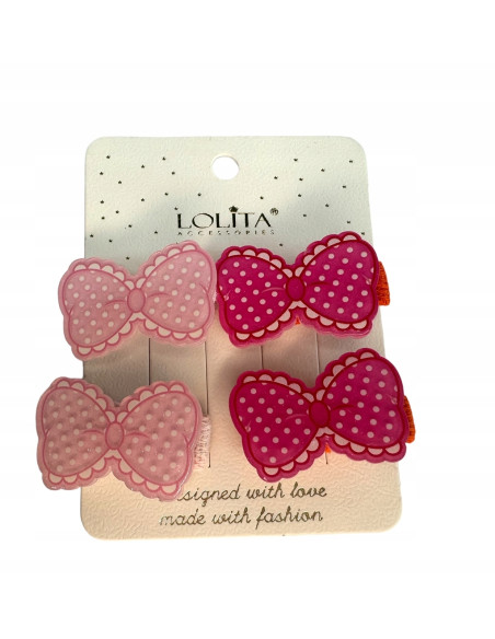 Spinki dla dziecka dziewczynki Kokardki Lolita Accessories Zestaw 4 sztuki
