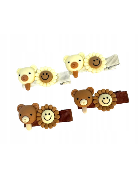 Spinki dla dziecka dziewczynk Kwiatki Lolita Accessories Zestaw 4 sztuki