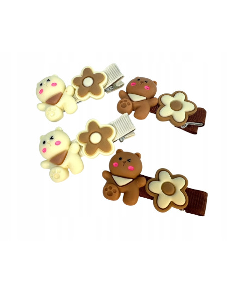 Spinki dla dziecka dziewczynki Misie Lolita Accessories Zestaw 4 sztuki