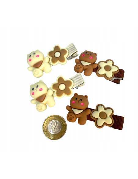 Spinki dla dziecka dziewczynki Misie Lolita Accessories Zestaw 4 sztuki