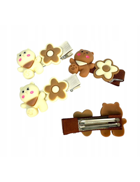 Spinki dla dziecka dziewczynki Misie Lolita Accessories Zestaw 4 sztuki