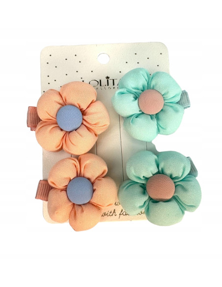 Spinki dla dziecka dziewczynki Kwiatki Lolita Accessories Zestaw 4 sztuki
