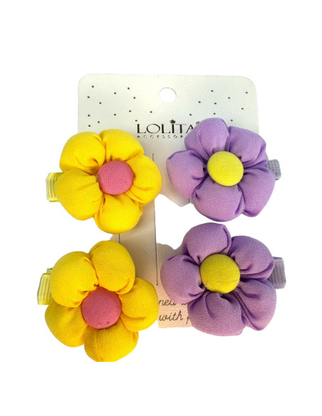 Spinki dla dziecka dziewczynki Kwiatki Lolita Accessories Zestaw 4 sztuki