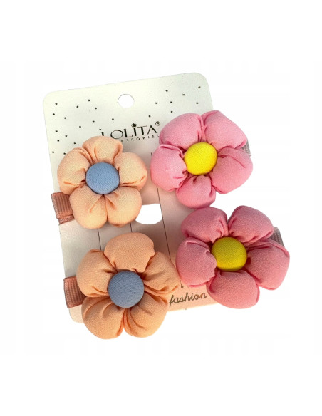 Spinki dla dziecka dziewczynki Kwiatki Lolita Accessories Zestaw 4 sztuki